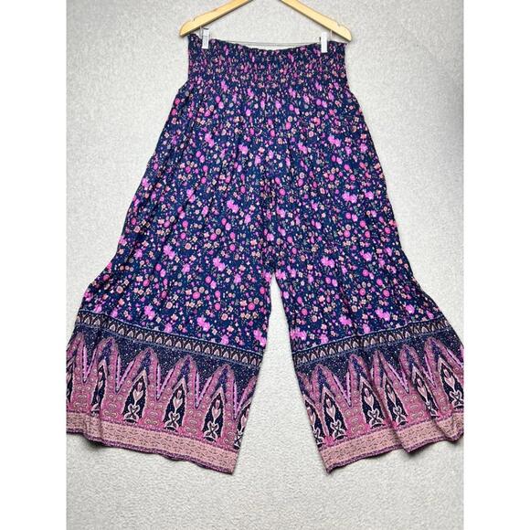 Natural Life Make A Move Wide-Leg Palazzo Pants Xl Floral Oversized Boho hippie - Picture 3 of 12
